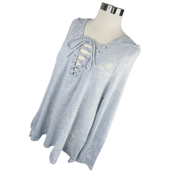 Maronie Oversized Lace-Up Pullover Hoodie - Size Medium - Picture 2 of 5